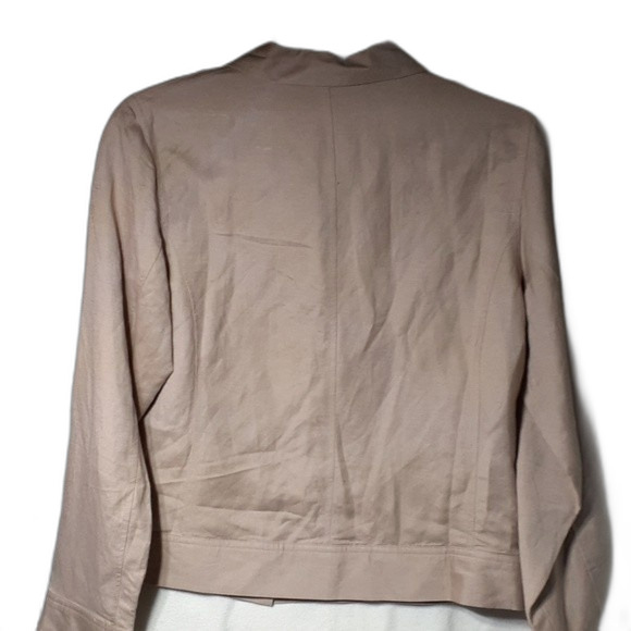 Linen jacket new Herman Geist bomber 10p 10 m beige tan summer classic career - Picture 7 of 7